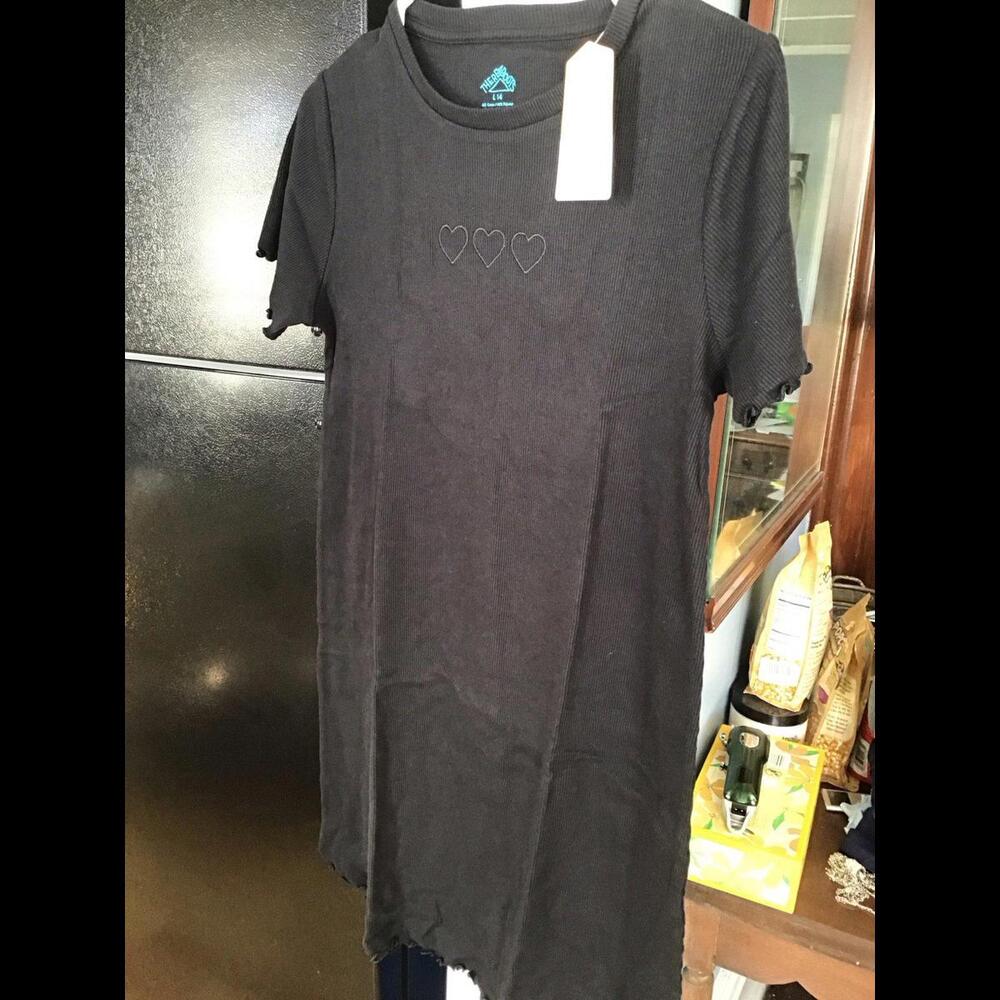 Thereabouts girls jet black dress, new, jcpenny, large, 14